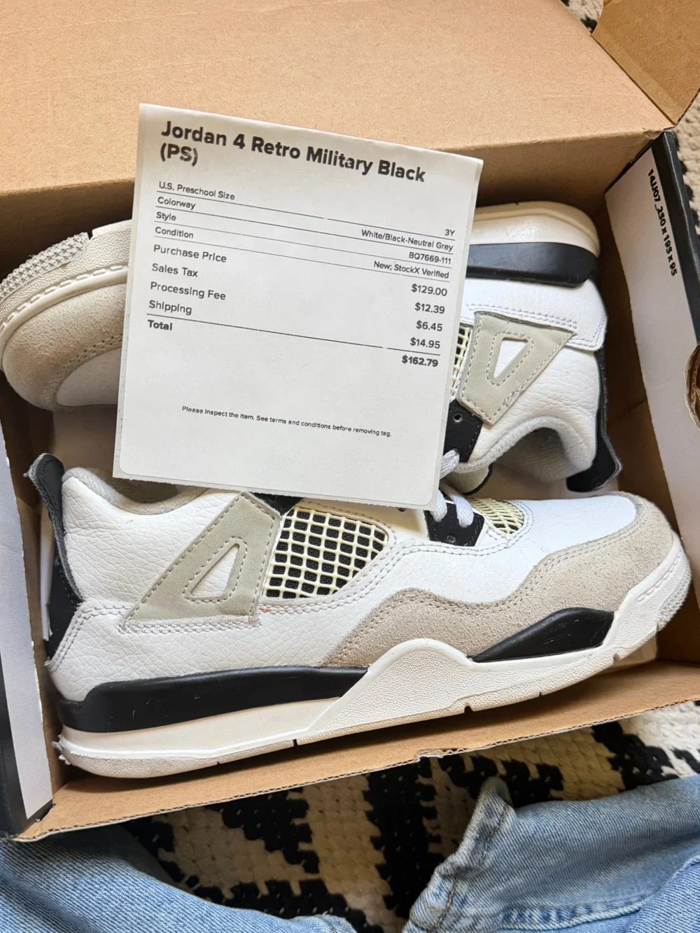Jordan Kids Military Black Sneakers 3Y